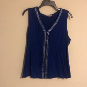 Cotton royal blue banana republic top